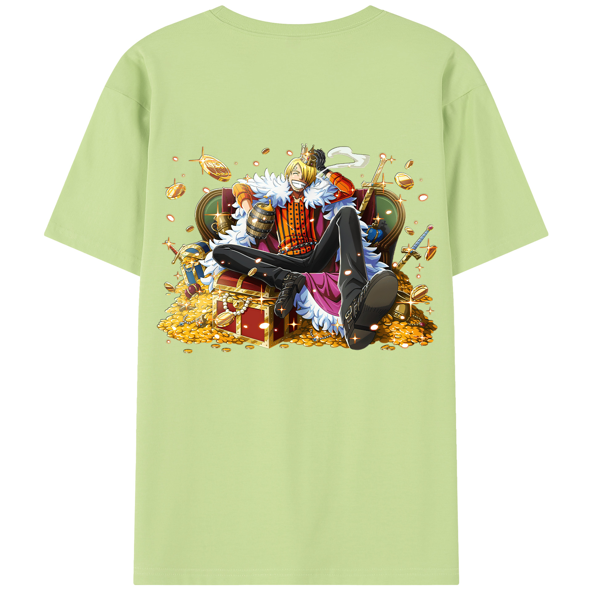 （画像用） ワンピース サンジ ONE PIECE Sanji 綿100％半袖Tシャツ（背面プリント）